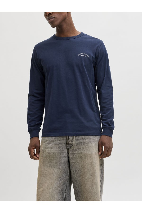 JJCOLLEGE LOGO TEE LS CREW NECK - ΜΠΛΕ