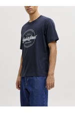 JJEDOVER DENIM TEE SS O-NECK SN - ΜΠΛΕ