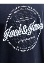 JJEDOVER DENIM TEE SS O-NECK SN - ΜΠΛΕ