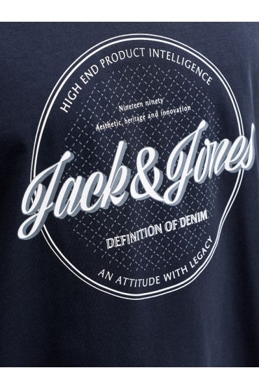 JJEDOVER DENIM TEE SS O-NECK SN - ΜΠΛΕ