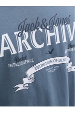 JJEDOVER DENIM TEE SS O-NECK SN - ΜΠΛΕ