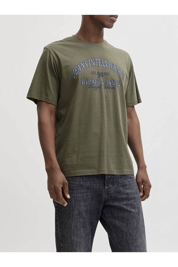 JJEDENVER GRAPHIC TEE SS O-NECK NOOS - ΧΑΚΙ
