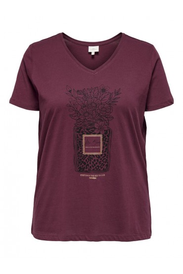 CARLYDIA LIFE SS V-NECK REG - ΚΟΚΚΙΝΟ