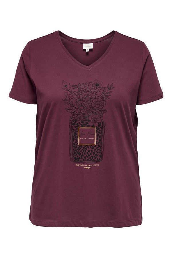 CARLYDIA LIFE SS V-NECK REG - ΚΟΚΚΙΝΟ