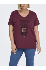 CARLYDIA LIFE SS V-NECK REG - ΚΟΚΚΙΝΟ