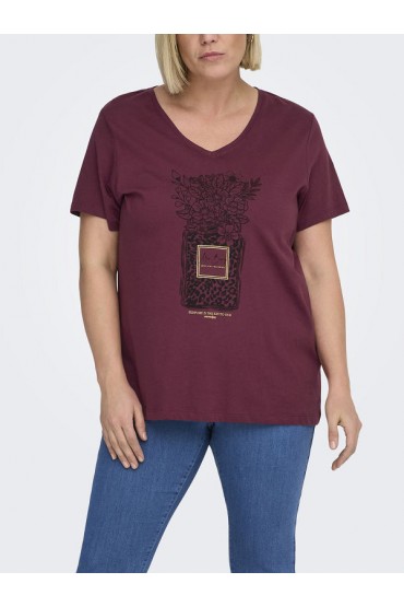 CARLYDIA LIFE SS V-NECK REG - ΚΟΚΚΙΝΟ