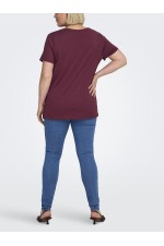 CARLYDIA LIFE SS V-NECK REG - ΚΟΚΚΙΝΟ