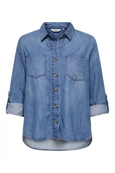ONLΥASMIN SHIRT L/S DNM AKM NOOS - ΜΠΛΕ