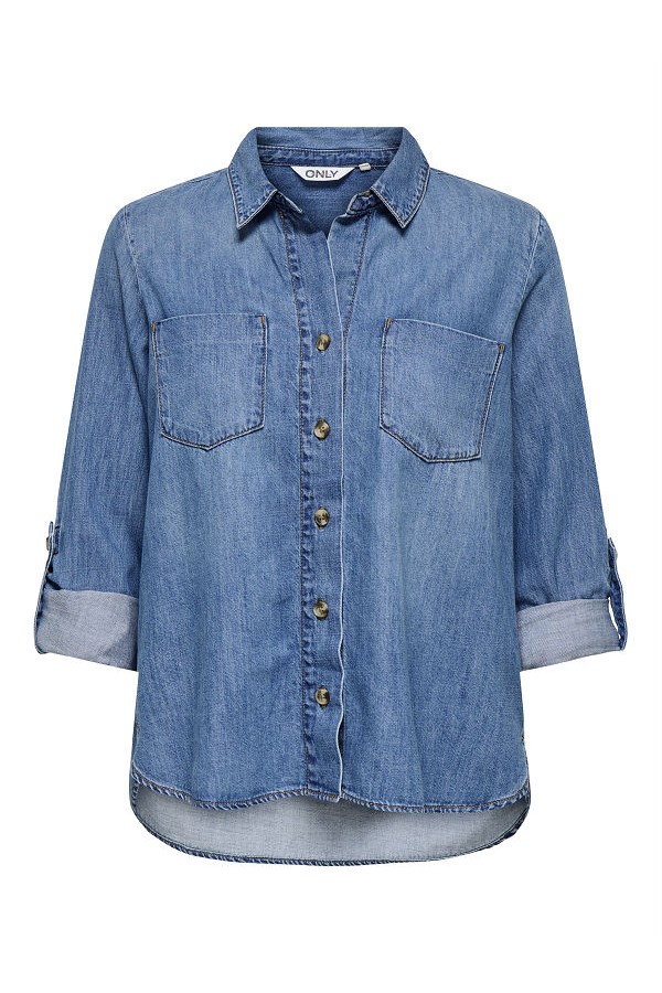 ONLΥASMIN SHIRT L/S DNM AKM NOOS - ΜΠΛΕ