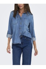 ONLΥASMIN SHIRT L/S DNM AKM NOOS - ΜΠΛΕ