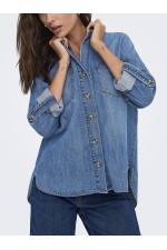 ONLΥASMIN SHIRT L/S DNM AKM NOOS - ΜΠΛΕ