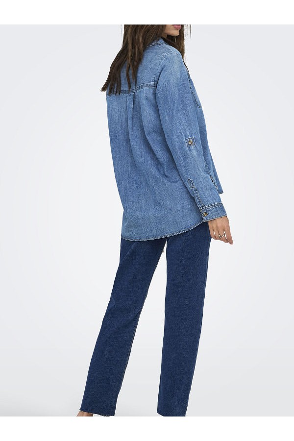 ONLΥASMIN SHIRT L/S DNM AKM NOOS - ΜΠΛΕ