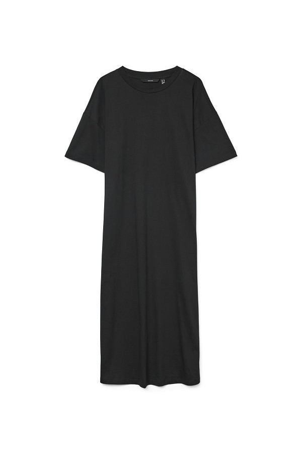 VMMOLLY SS OVERSIZE CALF DRESS NOOS - ΜΑΥΡΟ