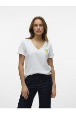 VMBITONA S/S V-NECK T-SHIRT JRS - ΛΕΥΚΟ