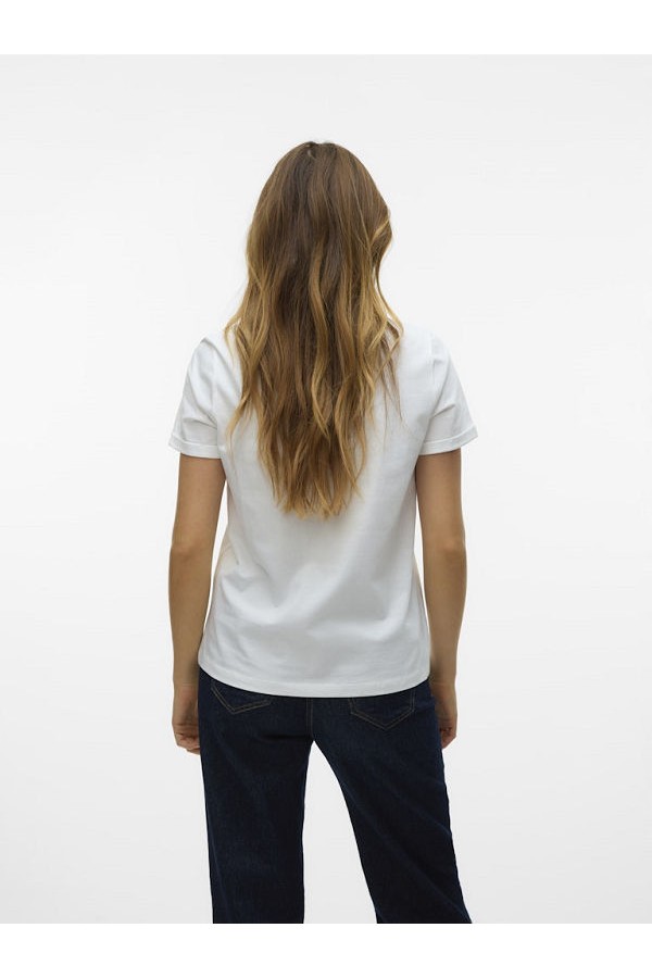 VMBITONA S/S V-NECK T-SHIRT JRS - ΛΕΥΚΟ