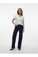 VMBITONA S/S V-NECK T-SHIRT JRS - ΛΕΥΚΟ