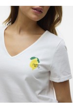 VMBITONA S/S V-NECK T-SHIRT JRS - ΛΕΥΚΟ