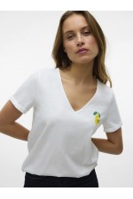 VMBITONA S/S V-NECK T-SHIRT JRS - ΛΕΥΚΟ