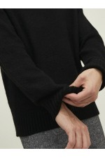 JOROLLIE KNIT CREW NECK SN - ΜΑΥΡΟ