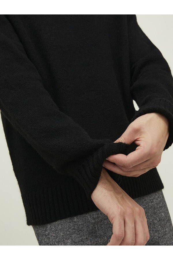 JOROLLIE KNIT CREW NECK SN - ΜΑΥΡΟ