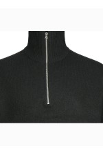 JOROLLIE KNIT HALF ZIP PLS - ΜΑΥΡΟ