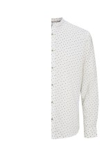 JJPIERRE SLUB AOP BAND SHIRT LS - ΛΕΥΚΟ