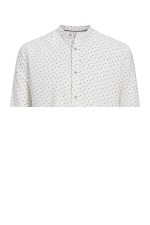 JJPIERRE SLUB AOP BAND SHIRT LS - ΛΕΥΚΟ