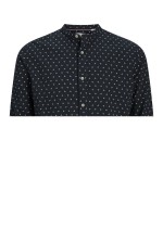 JJPIERRE SLUB AOP BAND SHIRT LS - ΜΠΛΕ