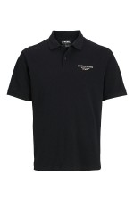 JREBJEANS REBEL PRINT POLO SS - ΜΑΥΡΟ