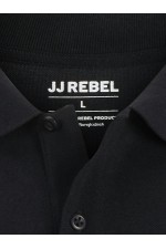 JREBJEANS REBEL PRINT POLO SS - ΜΑΥΡΟ