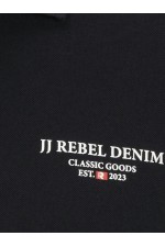 JREBJEANS REBEL PRINT POLO SS - ΜΑΥΡΟ