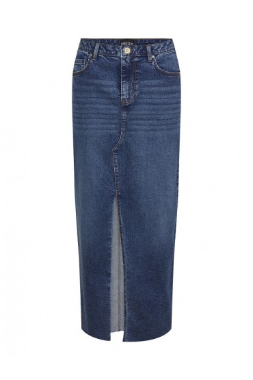 PCJESSIE HW ANKLE DENIM SKIRT NOOS EXP - ΜΠΛΕ