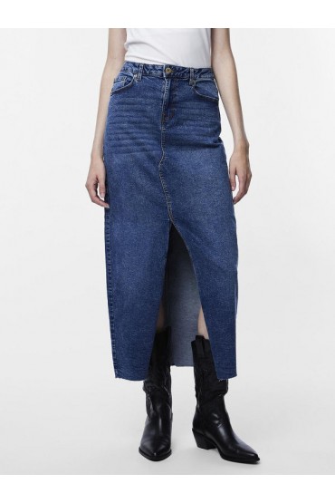 PCJESSIE HW ANKLE DENIM SKIRT NOOS EXP - ΜΠΛΕ