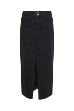 PCJESSIE HW ANKLE DENIM SKIRT NOOS EXP - ΜΑΥΡΟ
