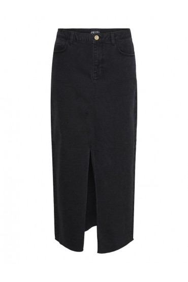 PCJESSIE HW ANKLE DENIM SKIRT NOOS EXP - ΜΑΥΡΟ