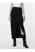 PCJESSIE HW ANKLE DENIM SKIRT NOOS EXP - ΜΑΥΡΟ