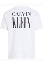 CALVIN KLEIN SERIF FONT GRAPHIC TEE - ΛΕΥΚΟ