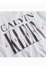 CALVIN KLEIN SERIF FONT GRAPHIC TEE - ΛΕΥΚΟ