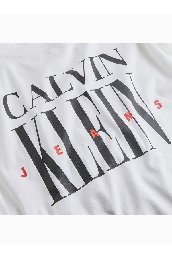 CALVIN KLEIN SERIF FONT GRAPHIC TEE - ΛΕΥΚΟ