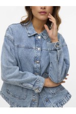 VMJAMIE LS DENIM SHACKET MIX GA NOOS - ΜΠΛΕ ΑΝΟΙΧΤΟ