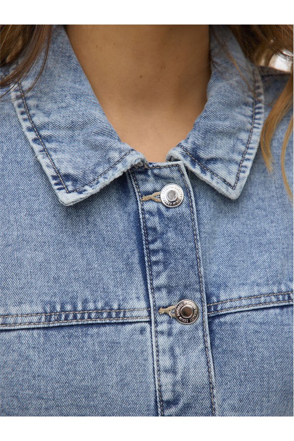 VMJAMIE LS DENIM SHACKET MIX GA NOOS - ΜΠΛΕ ΑΝΟΙΧΤΟ