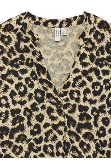 VMGEO SS V-NECK TOP WVN EXP BTQ - ΜΑΥΡΟ