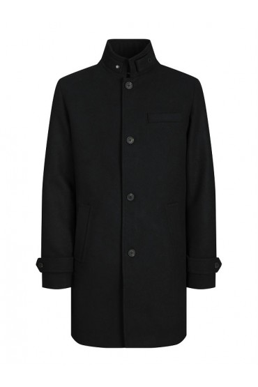 JJEMELTON WOOL BLEND COAT SN - ΜΑΥΡΟ