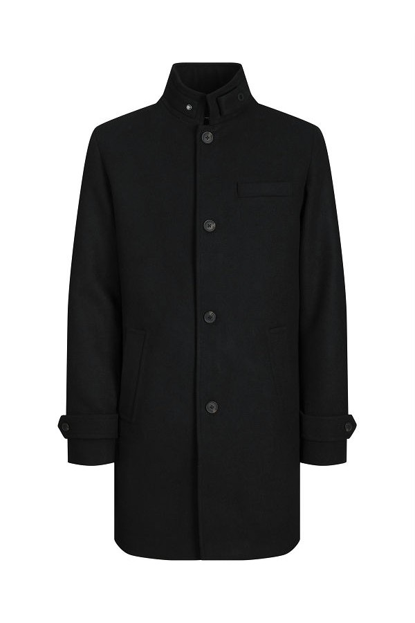 JJEMELTON WOOL BLEND COAT SN - ΜΑΥΡΟ