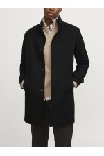 JJEMELTON WOOL BLEND COAT SN - ΜΑΥΡΟ