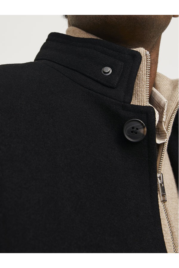 JJEMELTON WOOL BLEND COAT SN - ΜΑΥΡΟ