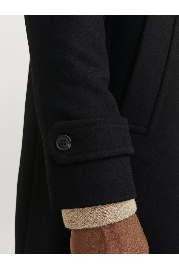 JJEMELTON WOOL BLEND COAT SN - ΜΑΥΡΟ