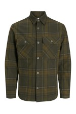 JPRRAYLE MELANGE CHECK L/S OVERSHIRT SN - ΧΑΚΙ