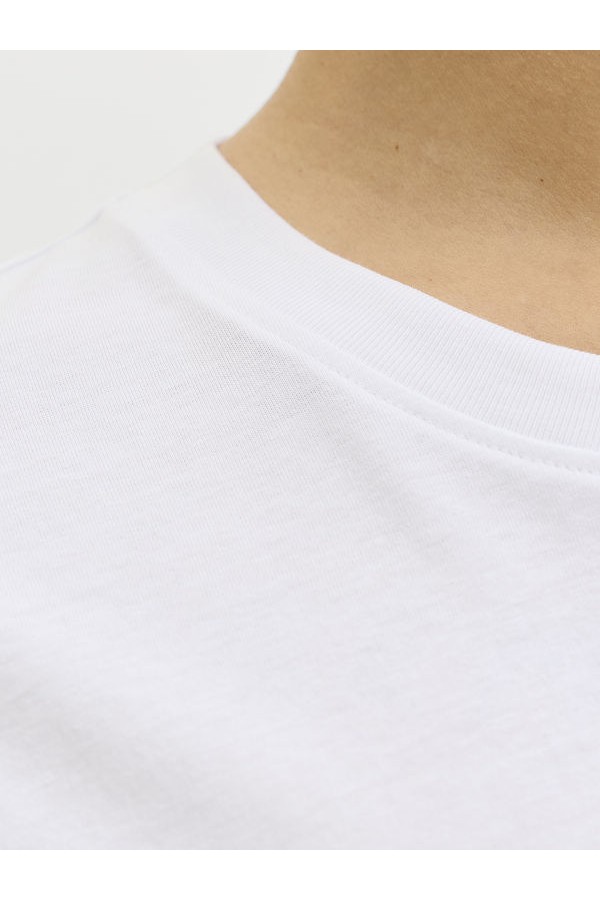 JJHONOLULU SHAPE TEE SS CREW NECK LN - ΛΕΥΚΟ