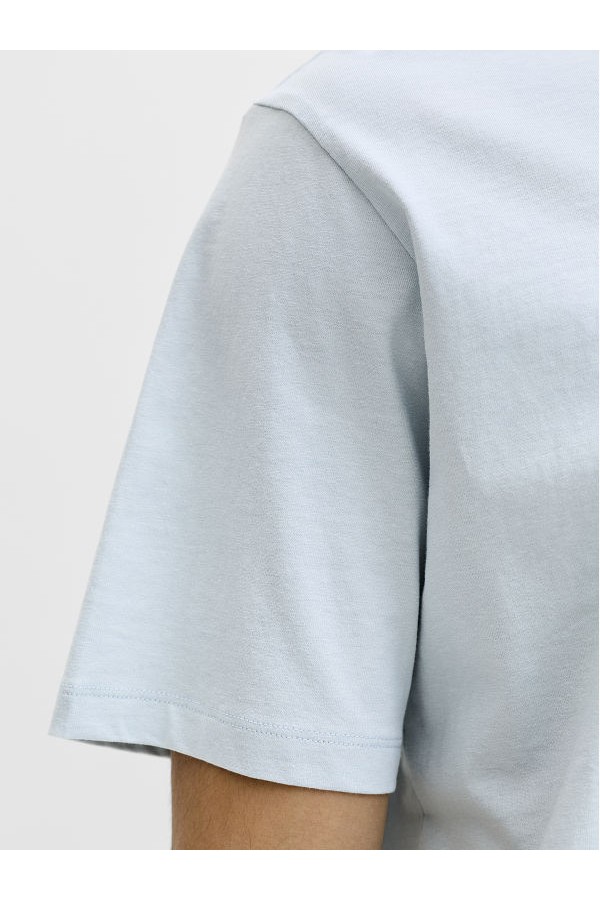 JJHONOLULU SHAPE TEE SS CREW NECK LN - ΜΠΛΕ ΑΝΟΙΧΤΟ